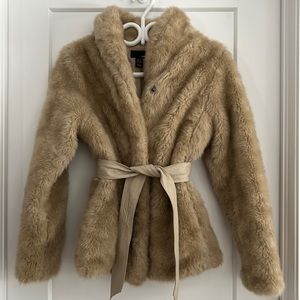 Beige Faux Fur Jacket